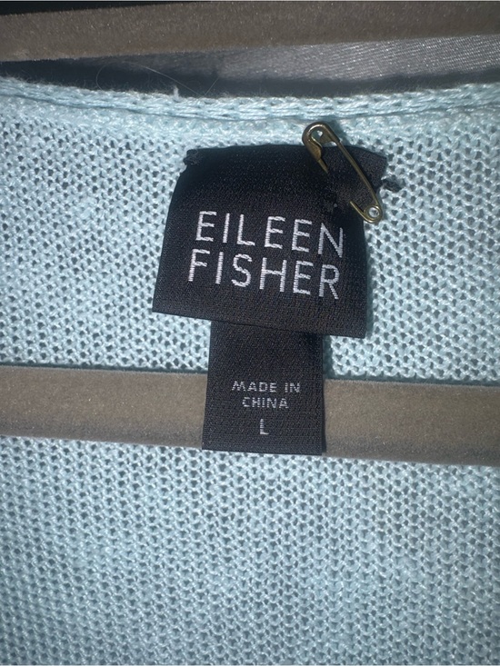Eileen Fisher Tops - Eileen Fisher Pale Blue Open-Knit Tunic